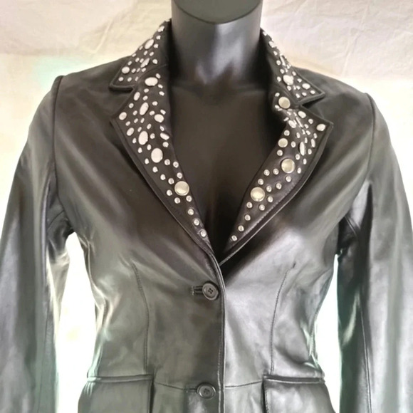 Pamela McCoy Studded Leather Jacket EUC ❤️ - Picture 3 of 16